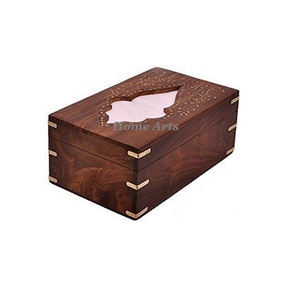Newest Design Wooden Napkin Holder Greatest Quality Brown <b>Color</b> <b>Tissue</b> <b>Paper</b> Box For Wholesale Supplier - Product Image 3