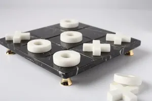 Juego de mesa de mármol dorado y negro para niños y familia, Punta tac, regalo perfecto para cumpleaños - Product Image 3