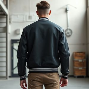 Chaqueta universitaria unisex con mangas de poliéster, aspecto extragrande, parche bordado personalizado, fabricante OEM Pakistán, todas las tallas - Product Image 2