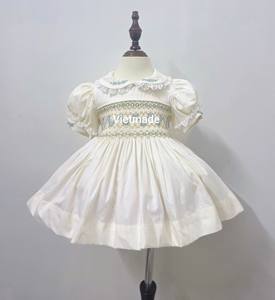 2024 nueva moda Otoño amarillo bordado Vestido de manga con volantes 100% algodón ropa de bebé niñas vestido estampado ropa ODM - Product Image 2