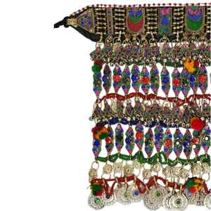 Nouveauté très vendue, vente directe, ensemble de bijoux brodés à la main, style afghan, tribal, Kuchi, bleu - Product Image 3