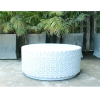 Table de salle à manger VietCraft Chain moderne en fibre de béton pour extérieur, plateau imperméable, coussin à séchage rapide, garantie 24 mois