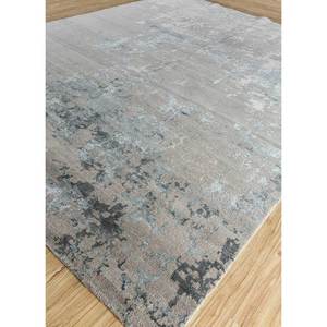 Tattvam Lu-9031 Tapis noué à la main en laine et soie de bambou, motif abstrait, pour salon, couloir, forme rectangulaire, modèles gris noir-Cs-01 - Product Image 2