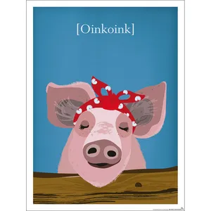 Póster para Habitación Infantil con Diseño de Granja de Cerdos - Product Image 1
