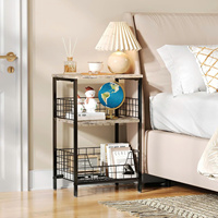 Table d'appoint, petit support de tourne-disque avec rangement, table de nuit de stockage de disques vinyles pour salon, chambre à coucher, bureau