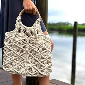 Macrame กระเป๋าแฟชั่นสำหรับผู้หญิง, กระเป๋าครอสบอดี้มินิวินเทจกระเป๋าอินเทรนด์สำหรับเด็กผู้หญิงผลิตในเวียดนาม - Product Image 3