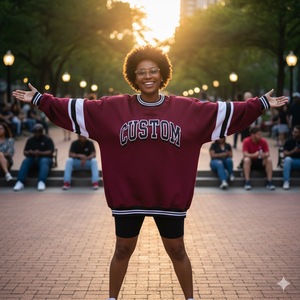 Nuevo Estilo Premium, Sudadera Holgada con Cuello Alto Simulado, Ecológica, de Forro Polar, Invierno, Poliéster/Algodón, Informal para Mujer, Marca Privada - Product Image 1