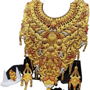 Trendy Bridal Jewellery for Turkey Marriage Long Necklace Set With Earrings for Women Charm Ready to Ship - Product Image 1