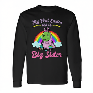 My First <b>Easter</b> As A <b>Big</b> Sister Cute Bunny <b>Egg</b> Hunt Long Sleeve T-Shirt Kids - Product Image 2