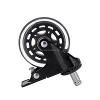MW Caster 3 pouces 75 mm remplaçable Ruedas De Silicon Grip Ring Stem Office Chair Caster Wheel for Chair