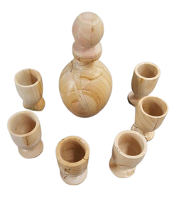 Juego de Copas de Vino de Mármol Ónix Pulido Hechas a Mano, Copas de Vino de Ónix Pulido - Product Image 1