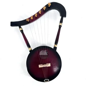 Lyre Simsimiyya égyptienne artisanale à 6 cordes - Instrument à cordes traditionnel en bois - Product Image 1
