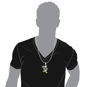 Pendentif Donald Duck en or blanc 10 carats pour homme, diamants fantaisie taille brillant de 4,08 carats cultivés en laboratoire, collection de breloques, certifié IGI, tendance - Product Image 5