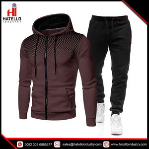 Nuevos chándales deportivos informales de invierno para hombre, conjunto de Sudadera con capucha de lana con cremallera y pantalones de chándal, diseño impreso - Product Image 5