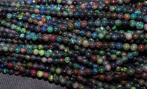 Cuentas de Ópalo Etíope Negro AA de 4-6 mm, Bolas Lisas, Cuentas de Piedras Preciosas para Bolígrafos, Gemas Mehrajudin Modelo 725 - Product Image 4