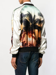 Veste en satin personnalisée sublimation motif décoratif broderie logo impression 3d Varsity Jacket Letterman Bomber Jacket pour hommes - Product Image 3