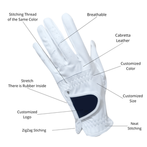 Guantes de Golf Personalizados de Cuero Genuino, Transpirables, de Dedo Completo, para Mano Izquierda, para Juego Casual al Aire Libre - Product Image 2