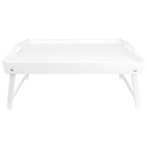 Pine Wood Breakfast <b>Tray</b> with Folding Legs 50x30 cm White Lacquer Bed <b>Tray</b> <b>Table</b> Wholesale Custom Logo - Product Image 1