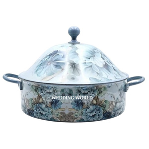 Pot en métal au design d'autocollants Vaisselle de créateur de qualité supérieure Casserole de cuisine Chauffe-plats en métal fantaisie classique et élégant - Product Image 4