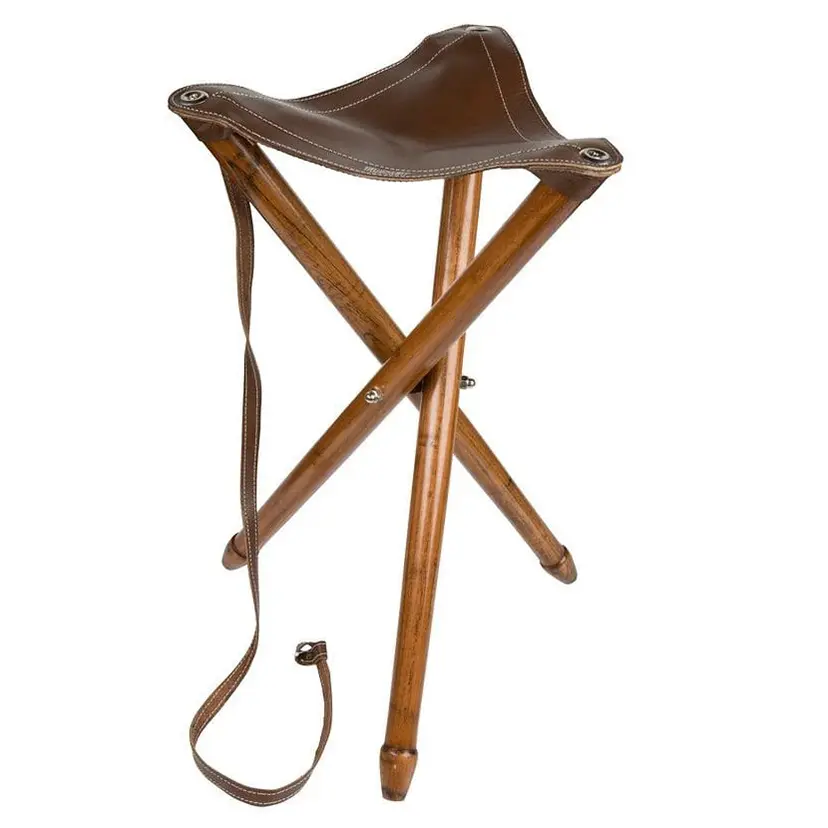 เก้าอี้ไม้สามขาน้ำหนักเบาพับได้สำหรับตั้งแคมป์ล่าสัตว์