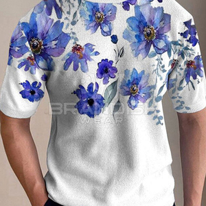 T-shirts Homme Col Rond Manches Courtes en Jersey Polyester/Coton de Haute Qualité – Vente Chaude OEM Personnalisable Respirant Style Urbain - Product Image 5