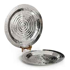 Bandeja de desayuno de Metal martillado de plata, diseño único de trabajo manual, vajilla decorativa de transporte de alimentos, bandeja para el hogar, venta al por mayor - Product Image 3