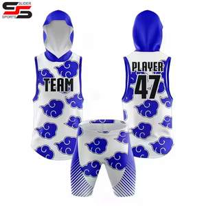 Juego de compresión de entrenamiento de jugador de fútbol juvenil estilo americano 7v7 personalizado sublimado 7 banderas camisetas uniformes transpirables - Product Image 2