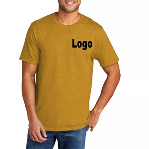 Impression personnalisée broderie logo design 100% coton mode pas cher vierge hommes t-shirts couleur unie vêtements d'été col rond t-shirts - Product Image 6