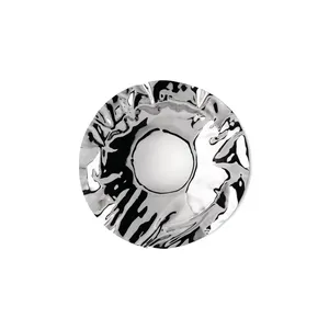 Tazón Decorativo de Metal Martillado para Uso Doméstico, Tazón de Metal con Diseño de Mariposa, Tazón Delicado y Seguro, Fabricado por Zahid Exports, Plateado - Product Image 4