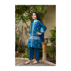 Nueva colección de Vestido camisero indio Shalwar Kameez pakistaní de Organza bordada para mujer, manga larga, seda para bodas y fiestas - Product Image 4