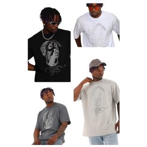 Camiseta Extra Grande, Estilo Urbano, Estampado Vintage, Talla Grande, Algodón Grueso, Elegante, ODM OEM - Product Image 3