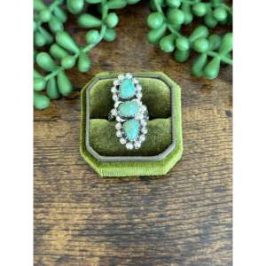 Southwest Handmade Kingman Turquoise <b>Sterling</b> <b>Silver</b> <b>Adjustable</b> <b>Ring</b> Natural Stone Jewelry - Product Image 1