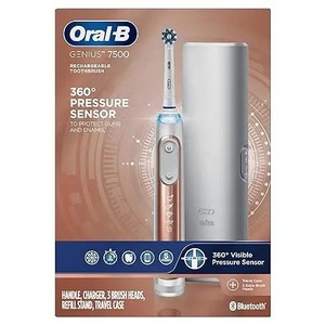 Oral B 7500 Brosse à dents électrique Orchidée violette avec 4 têtes de brosse et étui de voyage Capteur de pression visible pour protéger les gencives - Product Image 4