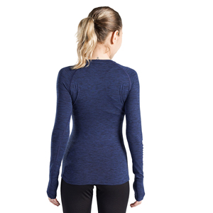 เสื้อยืดกีฬาคอกลมสำหรับผู้หญิงเสื้อยืดรัดรูปแขนยาวทรงเข้ารูปเสื้อเล่นโยคะเสื้อยืดกีฬาคอกลมสำหรับขับขี่ม้าออกแบบได้ตามที่ต้องการ - Product Image 3