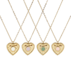 Collana CUCOCUCA YXQ 41 Colour G. Oil Green dal design elegante a strati con smalto e acciaio inossidabile, accessorio di moda per l'uso quotidiano. - Product Image 1