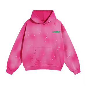 Jersey extragrande de algodón 100% de alta calidad para hombre, sudadera con estampado de lavado ácido, sudadera desteñida al sol, ropa de invierno francesa bordada - Product Image 3