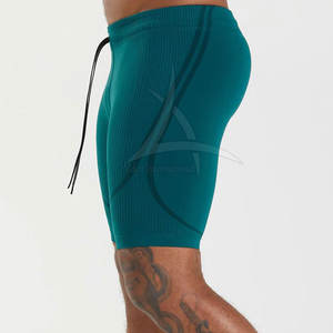 Stylish Men Compression <b>Shorts</b> Solid Casual <b>Slim</b> <b>Fit</b> Quick Dry Elastic Waist Soft Stretch Fabric Perfect Gym Training - Product Image 5