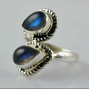 Boho Chic Labradorite Pear Shape 925 Sterling Silver Handmade Ring November Birthstone Jewelry Perfect Gift for Her Birthday - Product Image 4