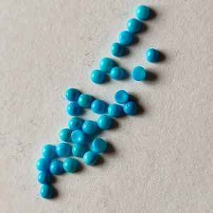 หินควอทซ์สีฟ้าเรียบทรงกลมขนาด3มม. พลอยอินเดีย - Product Image 1