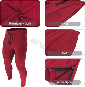 Pantalones deportivos de entrenamiento para hombre, ajustados, de algodón y poliéster, para correr, hacer ejercicio, informales, deportivos, cómodos - Product Image 6