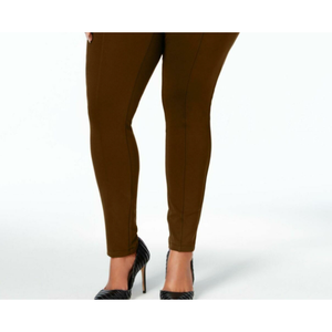 Leggings SeaPonte Marroni da Donna Taglie Forti Style Co, Vita Alta, Senza Cuciture, Caldi, Stampa Tinta Unita, Casual Sportivi per Estate Inverno, Taglia 14W - Product Image 3