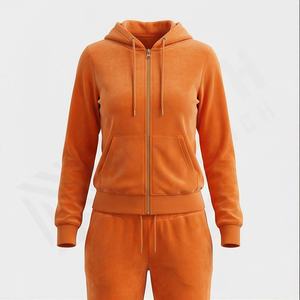 Conjuntos Deportivos de Chándal para Mujer al por Mayor, Personalizados, Sudadera con Capucha, Pantalones, Ropa Deportiva Informal de Algodón con Cremallera, Ropa Deportiva Premium para Gimnasio - Product Image 1