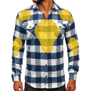 Chemises en flanelle de moto respirantes de couleur bleue avec chemise de motard en polyester multi-poches vente en gros de la meilleure qualité - Product Image 3