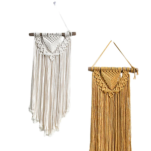 Tapiz de macramé hecho a mano artístico colgante de pared bohemio moderno para un hogar minimalista, acogedor y elegante - Product Image 1