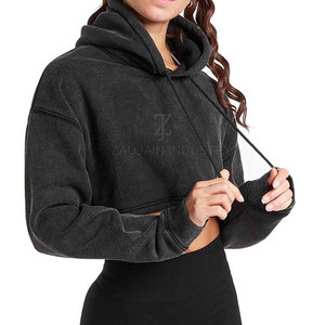 Hoodies crop top tendance pour usage extérieur, vêtements décontractés pour l'hiver, pour femmes, différents modèles. - Product Image 3
