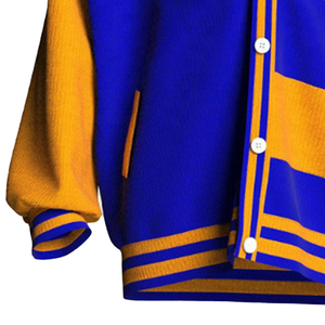 | Sigma | | Gamma || Rho | เสื้อคาร์ดิแกนผ้าอะคริลิคคอวีสำหรับผู้หญิงเสื้อคลุมคอวีกระดุมโลโก้สีเหลืองรอยัลบลูปักลาย - Product Image 3