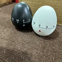 Outil de cuisine bon marché manuel en métal en forme d'oeuf minuterie de rotation mécanique ménage compte à rebours cuisinière rappel (blanc) usine plastique