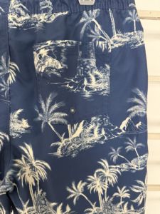 Shorts de bain décontractés pour hommes en tissu sergé, séchage rapide, anti-froissement, imprimé par transfert thermique, motif floral, fermeture à cordon pour la plage - Product Image 6