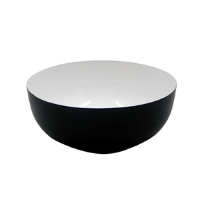 Ensaladera de forma redonda de Metal de hierro para servir, cuenco para servir frutas acabado Meena blanco para cocina y Mesa - Product Image 1