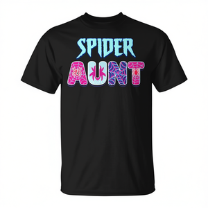 T-shirt coordinata per la festa di famiglia Spider Groovy Aunt, magliette promozionali abbinate - Product Image 3